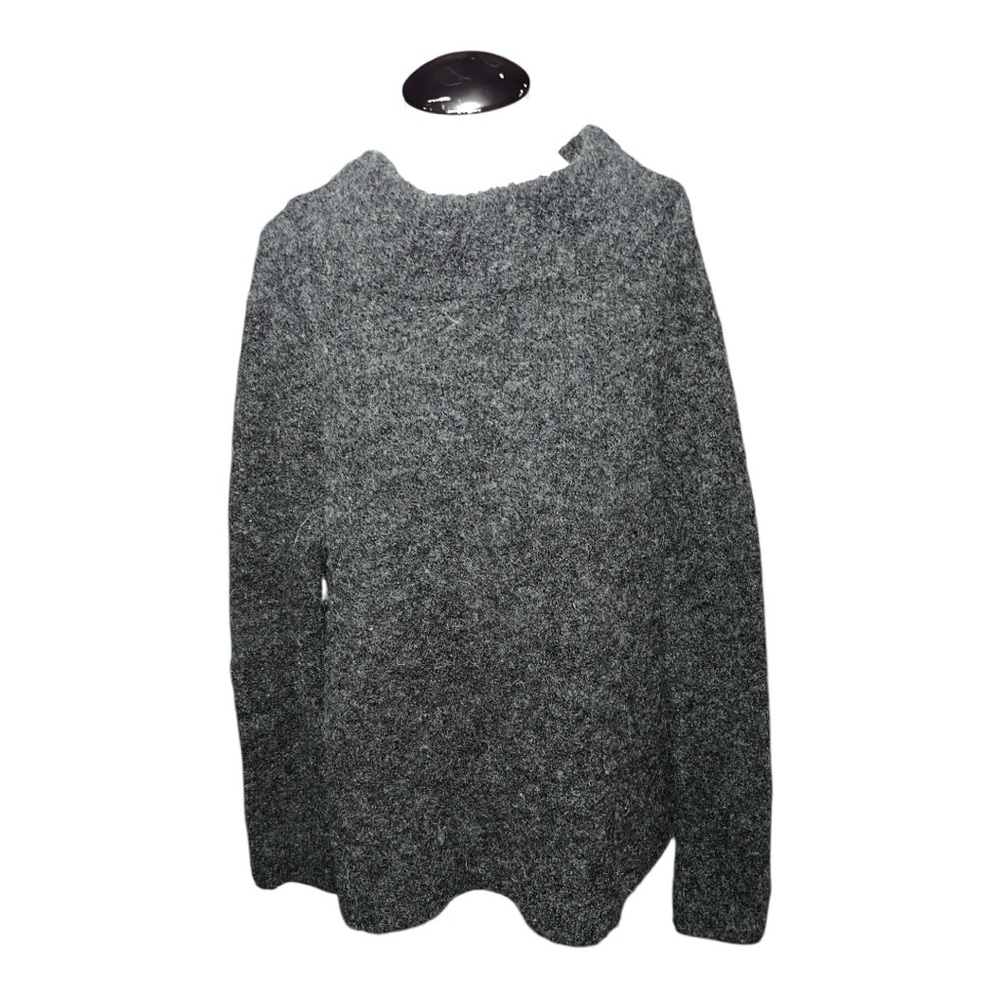 Anthropologie Moth wool blend mock neck sweater medium pullover gray cozy fall